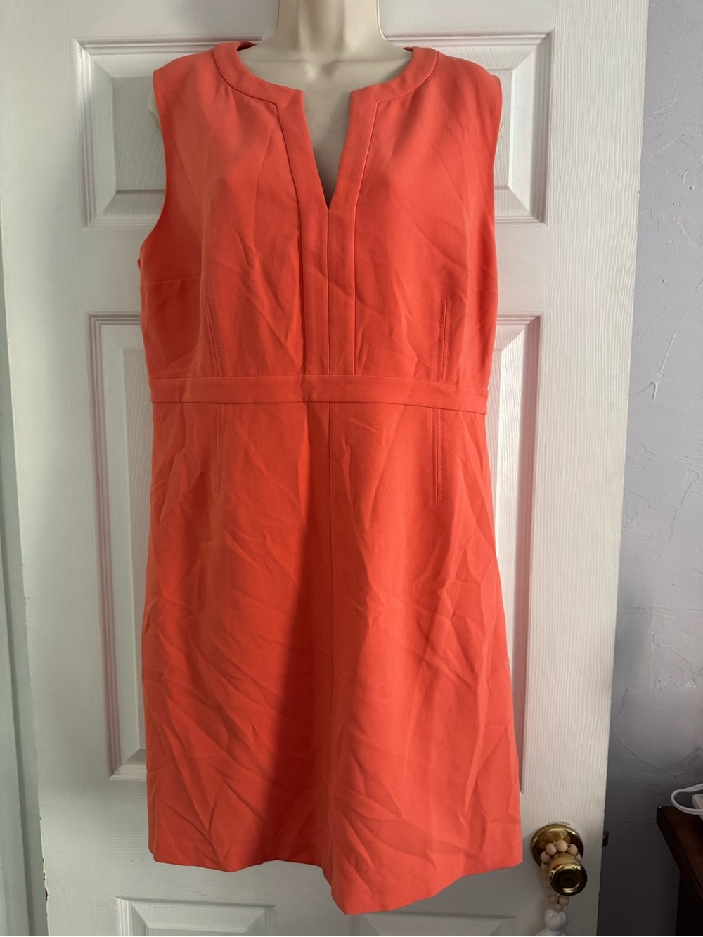 Diane Von Furstenberg Coral Notch-Neck Sleeveless Mini Dress